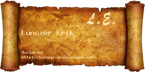 Lunczer Erik névjegykártya